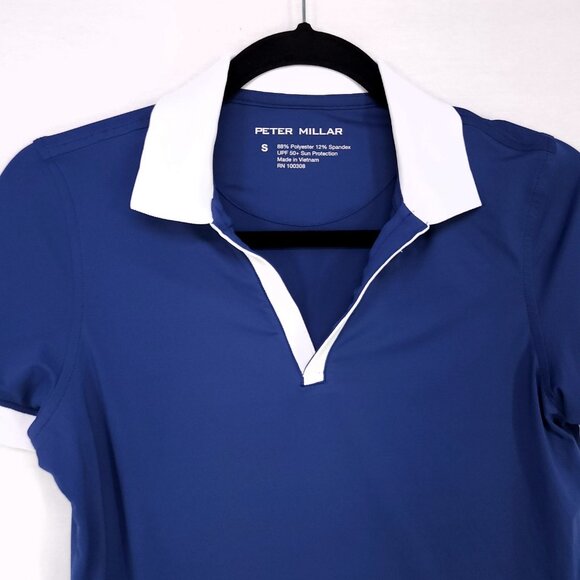 Peter Millar Polo Shirt  Women’s Small Betty Drop V-Neck Golf Contrast Trim - Picture 3 of 11